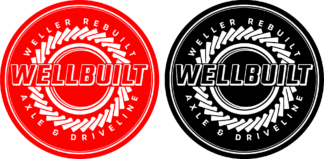 Red and Black Wellbuilt Stickers/Decals