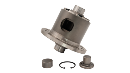 Gear Style Limited Slip Posi-Traction Carrier Assembly on an angle from the side with pins